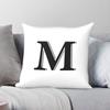 Letter M Square Pillowcase Polyester Linen Velvet Printed Zip Decorative Room Cushion Cover
