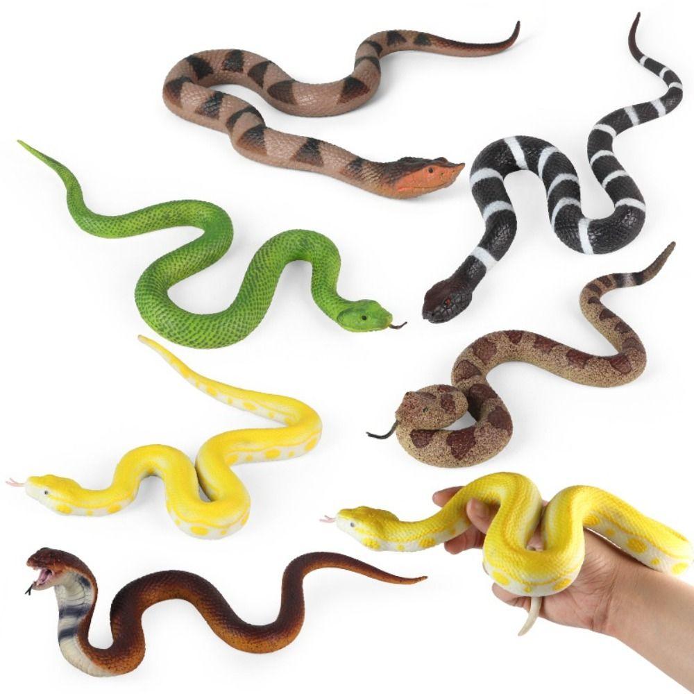 Reptile Animal Rattlesnake Model Soft TPR Simulation Snake Funny Snake Action Figures  Prank Toy