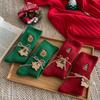5 Pairs of New Autumn and Winter Embroidery Christmas Tube Socks