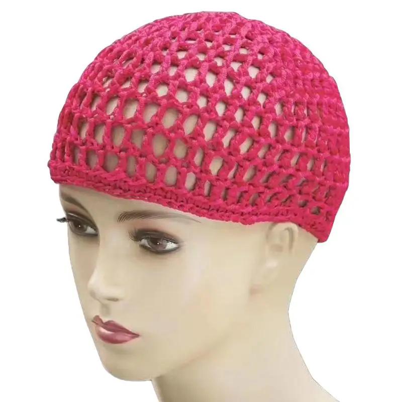 Häkel-Haarnetz mit Hohlmaschen, gewebte Haarkappe, Haube, Nachtmütze, Schlafkappe für Damen, Perücken-Kopfbedeckung, Zubehör zum Schlafen