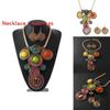 Jewelry Set With Crystal Beads And Aluminum Wire Handcrafted Flower Pendant For Women
