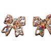 1 Pair Ear Jewelry Gold Plated Anti-rust Jewelry Gift Shiny Bowknot Ear Clips for Clubs