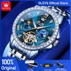 OLEVS 6712 Mens Watch Original Brand Moon Phase Automatic Mechanical Watch Moon Phase Waterproof Watch For Men Starry Dial Reloj