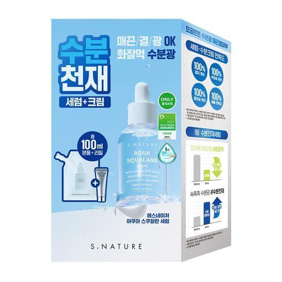 S.NATURE Aqua Squalane Serum 50ml Special Offer (+50ml Refill + 10ml Moisture Cream)
