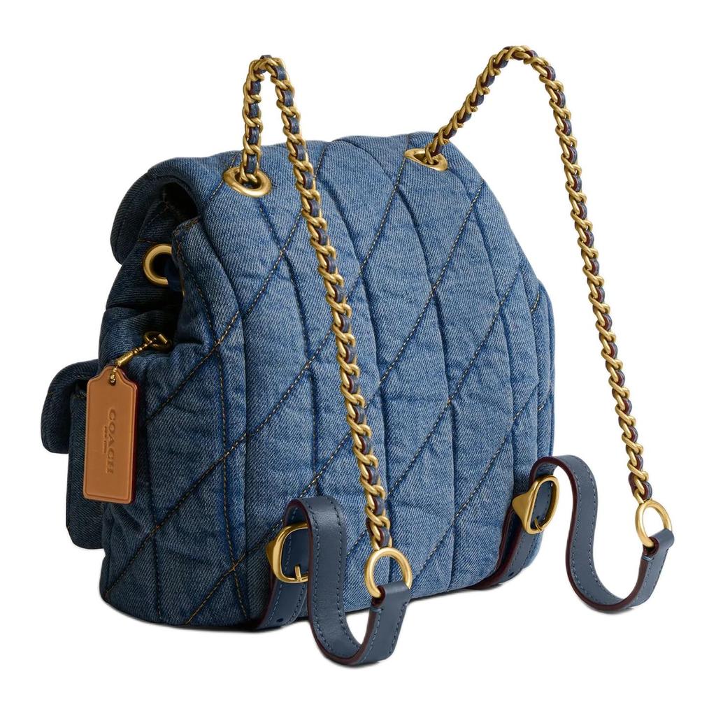 Coach Sac à dos en tissu Tabby 22 à cordon de serrage Petit sac à dos pour femme Indigo CZ747-B4IN