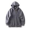 American vintage Heavy Half Zipper Hoodie Men's Autumn and Winter Fleece-lined Thickened Foreign Trade Cattle Goods Pullover Outerwear