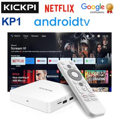 KICKPI KP1 Google & Netflix TV Box Android 12 Amlogic S905Y4 2 GB 32 GB Supporto Dual Wifi BT5.0 Ingresso vocale Lettore multimediale Android TV Box