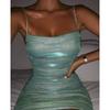 Mode Faltenrock Hüftumschlungen Trägerkleid Damen Sexy Nachtclub Ärmellos Rückenfrei Mini Kurz Partykleid Bodycon Elegant Schlank Freizeitkleidung