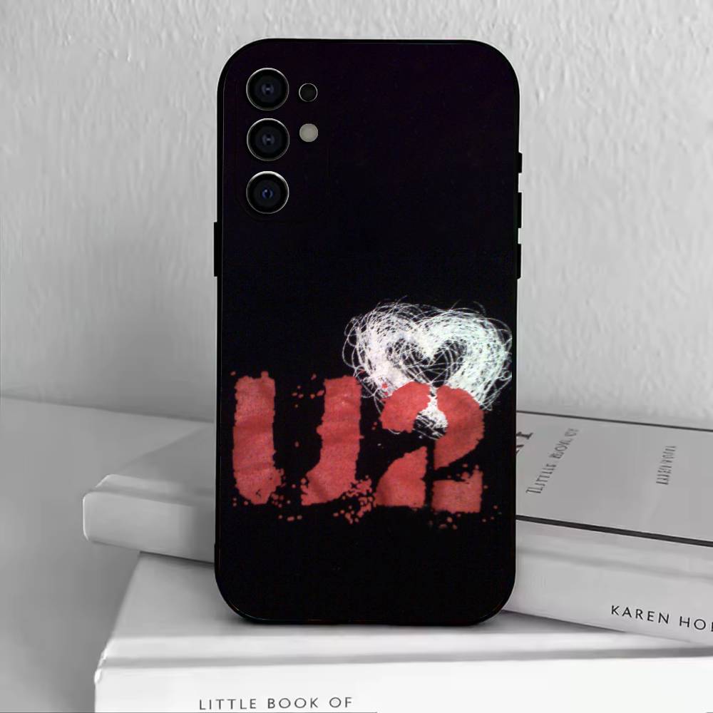 Custodia per Telefono Band UU-U2 Per Samsung S25,S24,S21,S22,S23,S30,Ultra,S20,Plus,Fe,Copertura Nera in Morbido Silicone