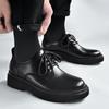 Men's Shoes New Spring Black Casual Leather Shoes Men's Business Dress Big Head Work Trendy Shoes