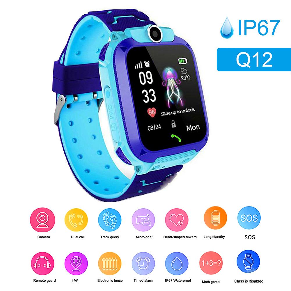 Q12 Kids Intelligent Watch IP67 Waterproof Touch Screen SOS Phone Call Device Location Tracker Anti Lost Watches