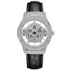 Orologio da Donna Ruota Rotazione 360° Stella a Cinque Punte Vuoto Pieno di Strass Orologi Femminili