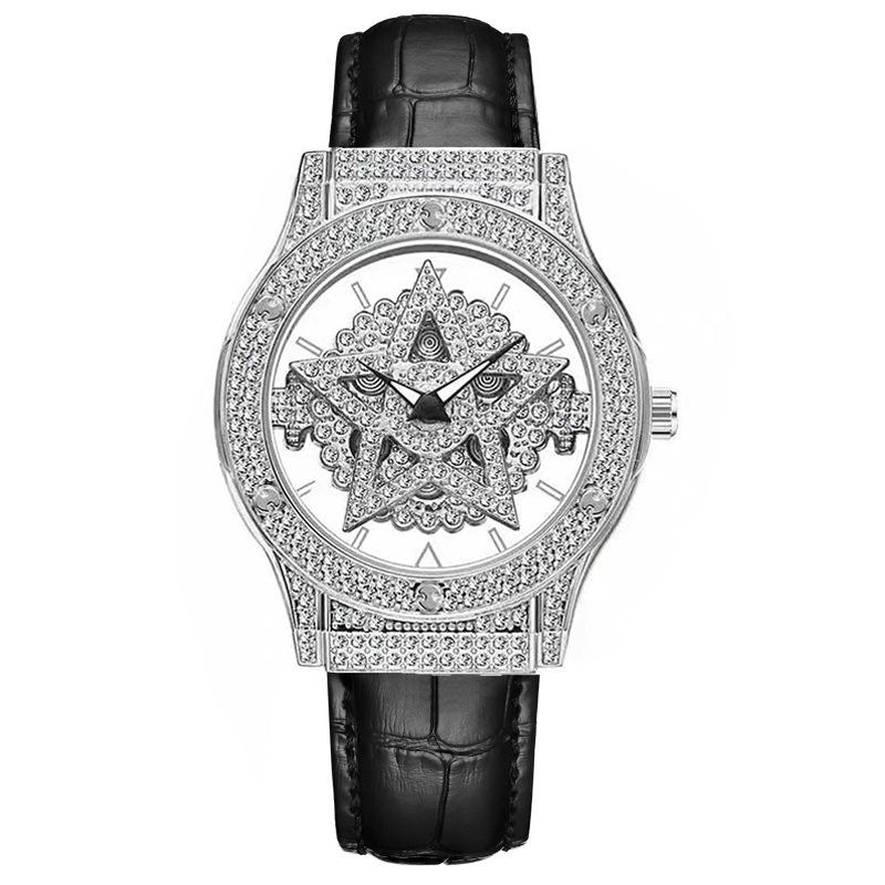 

Женские часы Колесо Вращение на 360° Пятизвездочные Полые Полностью Стразы Женские Часы