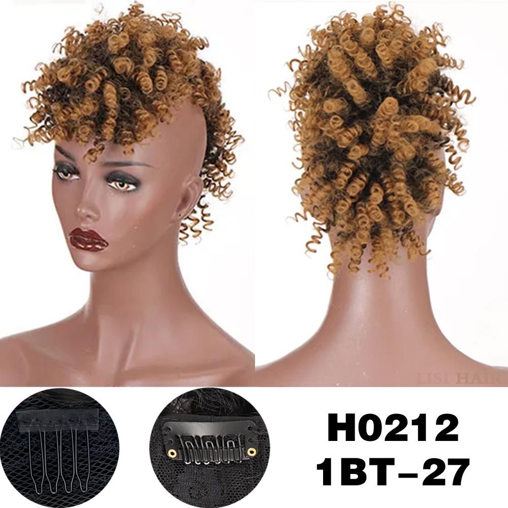 MISS WIG Parrucchini Sintetici Lunghi Ricci Mohawk Coda di Cavallo Clip In Extension Capelli Afro Naturale Coda di Cavallo Alta per Donne