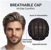 Men's Grey Gold Short Straight Synthetic Wig - Side-Part with Bangs, Breathable Adjustable Cap for Daily & Party Wear, Ready Stock