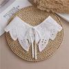 Women Fake Collar White Color Lace Hollow out Detachable Collar Small Shawl Decorative Shirt collar Woman Clothes Accessories