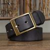 Thickened Genuine Leather Cowhide Belt Men's Genuine Leather Pin Buckle Retro Copper Buckle Casual All-match Belt