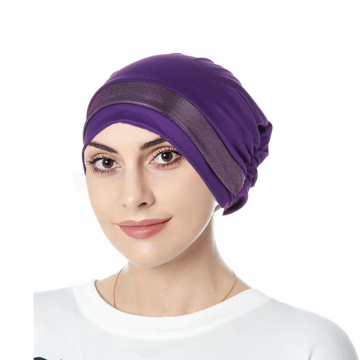 

JYL TS Набір шарфів-тюрбанів для рукоділля 2-в-1 Головний убір Шифон deeppurple виноградний