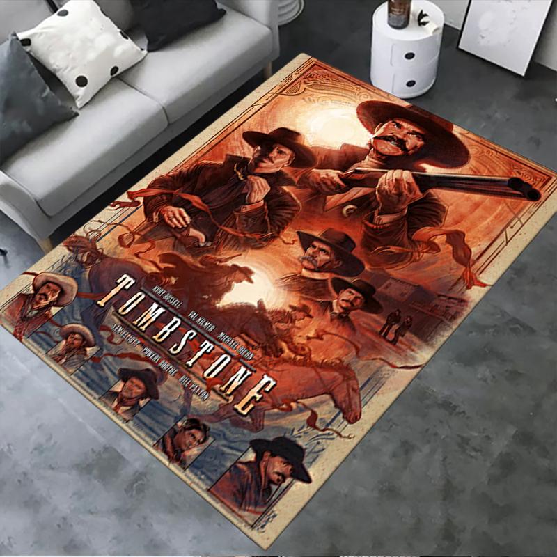 

2025 New Tombstone Movie Carpet Rug for Living Room Bedroom Home Sofa Decoration,Kids play Non-slip Floor Mat225 40x60cm( 15x23in )