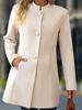 2025 European Plus Size Women's Casual Stand Collar Mid-Length Wool Coat - Autumn/Winter Collection