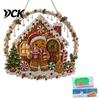 Christmas Window Decorations Faux Diamond Art Ornament, DIY Santa Claus Sun Catcher Kit, Rhinestone Acrylic Hanging Ornaments Xmas Wreath Ornament