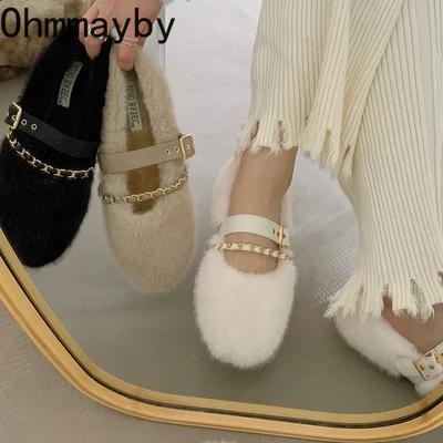 Designer, primăvară toamnă, femei, pantofi cu blană caldă, la modă, pantofi pentru damă, pantofi cu vârf rotund, pantofi Mary Jane pentru femei