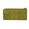 Used Matelasse Zip Around Wallet (12166) with Wrinkled L-shaped Zipper (5M1183 7940) Logo Metal Light Green Women's