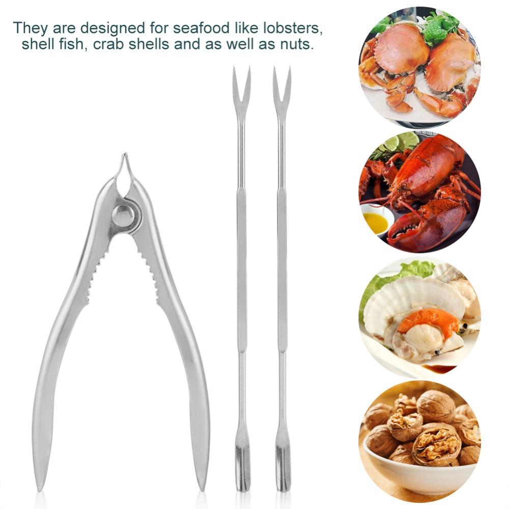 3Pcs Durable Seafood Utensil Hard Texture Crab Pick Food Grade Crab Fork Catering Use