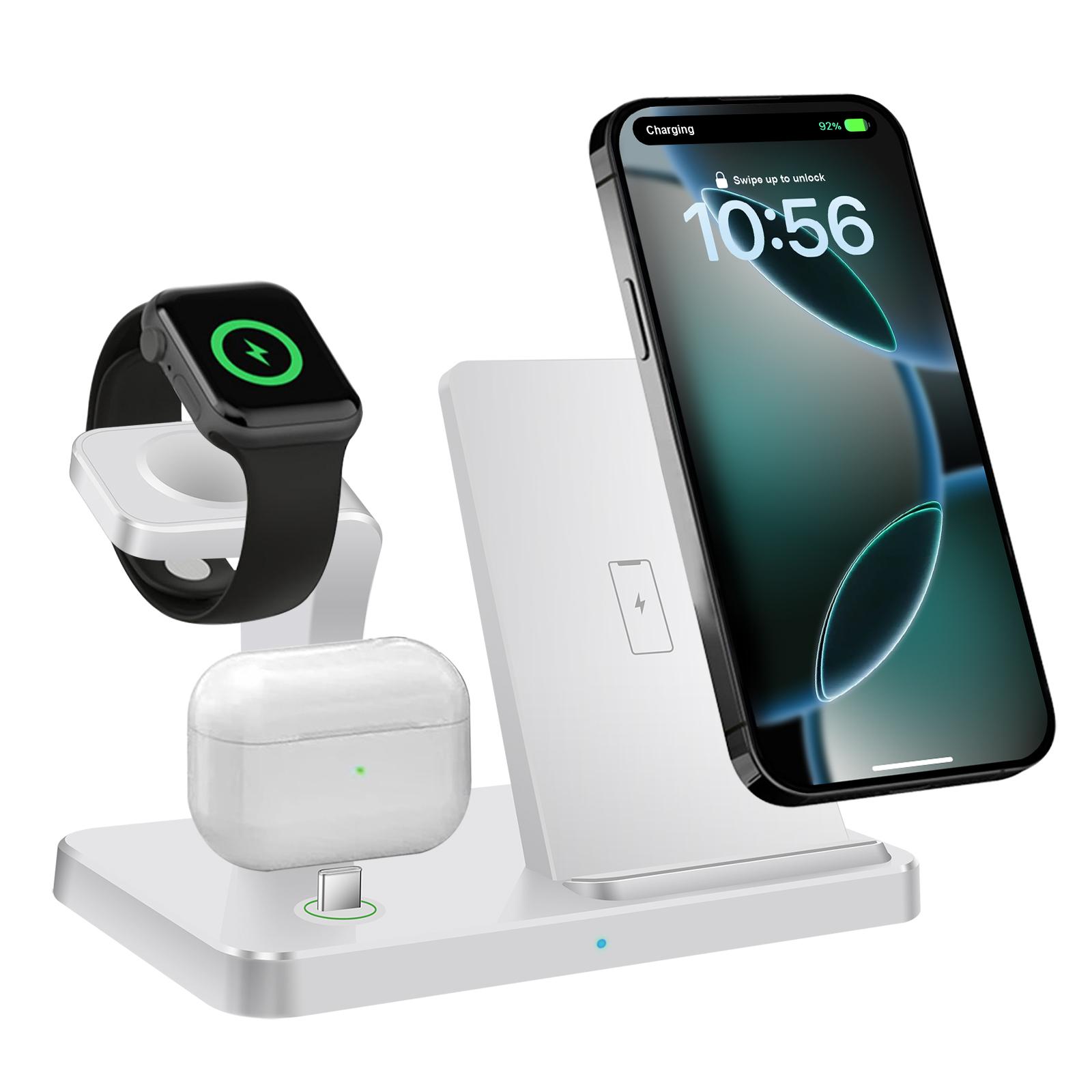 

B732 3-in-1 Wireless Charger Phone Earphone Watch Charging Stand D