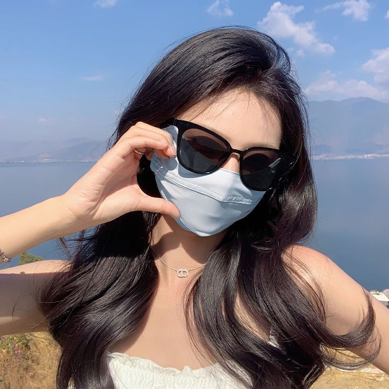 Sunscreen Mask - Full Face Coverage, Breathable Thin Mask, Adjustable Ear Hook