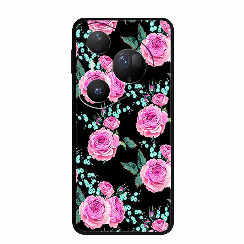 For Huawei Pura 80 Ultra 5G Case Coque Cartoon Cat Painted Black Silicone Soft Back Cover For Huawei Pura 80 Ultra Cases Shells