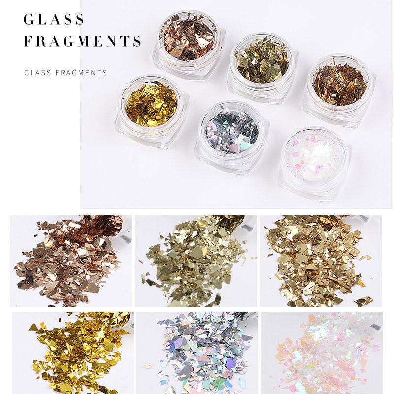 Cellophane Manicure Stickers Colored Cellophane Fragments Irregular Magic Color Aurora Paper Manicure Decoration