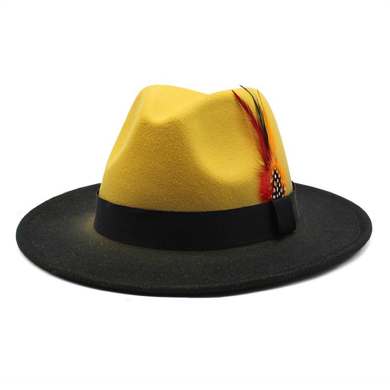 Fedora Hat For Men Women With Gradient Color Wool Felt Sun Protection Outdoor Fashion Accessory