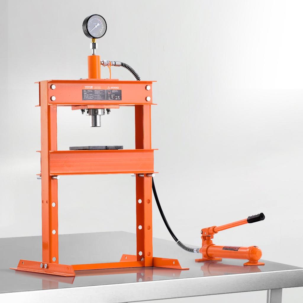 VEVOR Hydraulic Shop Press, 10 T H-Frame Shop Press with Press Plate & H-shaped Base