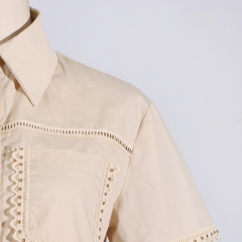 2025 Chic Two-Piece Set: Embroidered Stand-Up Collar Blouse & Long Skirt