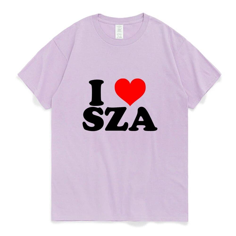 I Love SZA Good Days Graphics Print T-shirt Unisex Women Hip Hop Rapper 90s Vintage Short Sleeve Tees Teen Streetwear Trend T Shirt