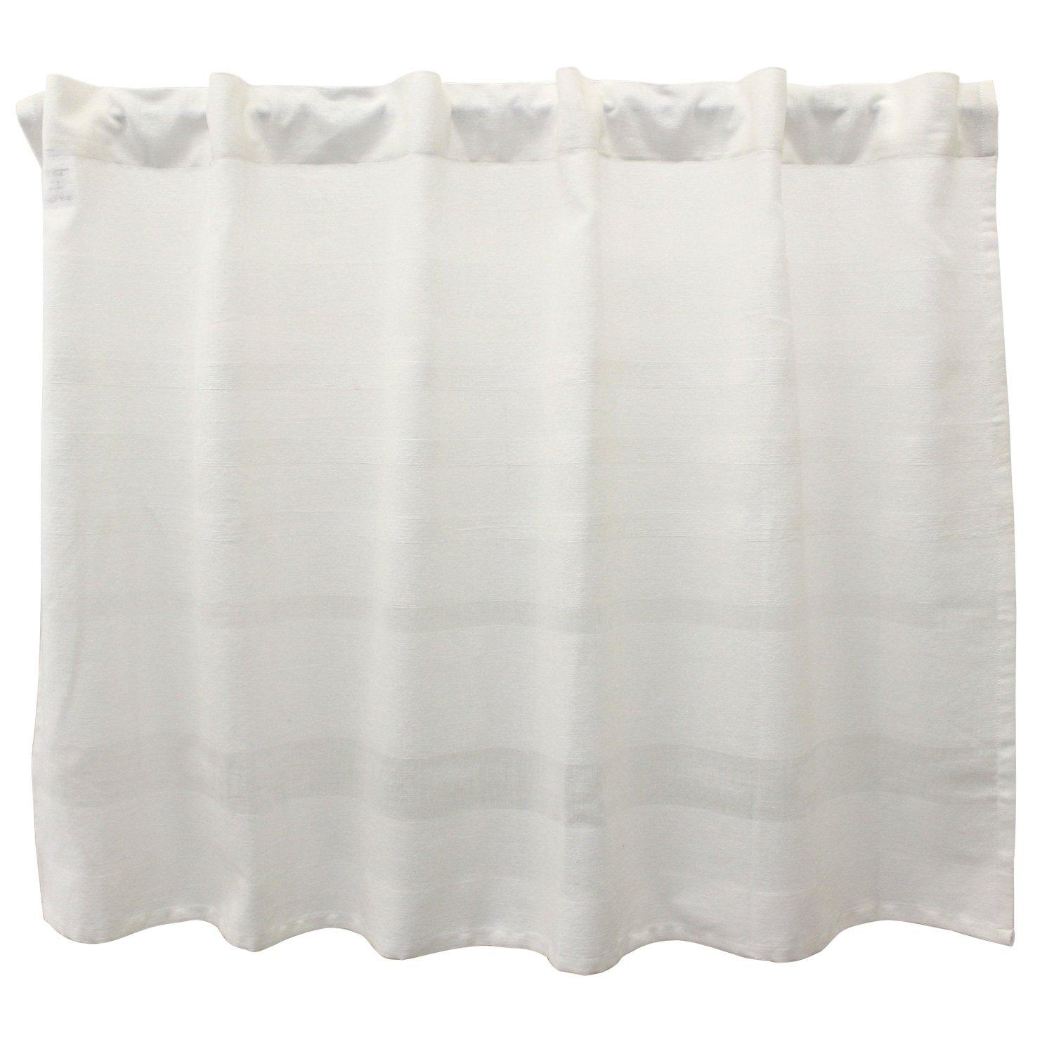 

SunnyDayFabric Прозрачное кафе Ширина примерно 110 см x 70 см Белый с бордюром Штора, Длинная, белый