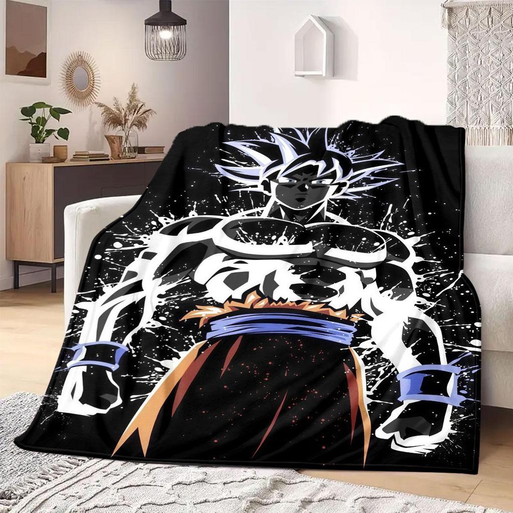 Dragon Ball Super Print Blanket Warm Comfortable Flannel Blanket Suitable for Bedrooms,Sofas,Beds,Chairs,Picnics,Travel