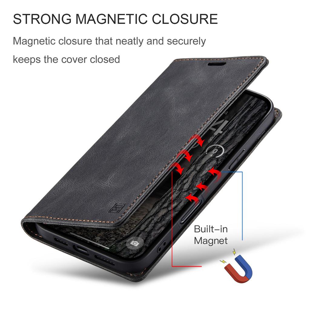 For iPhone 16 Pro Max Vintage Leather Flip Wallet Case with RFID Blocking Card Slot, Matte Retro Folio Cover for Women Men (4 Colors)