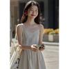 2024 New Waist Cinching Slimming Fashion V-Neck Camisole Dress for Women's Summer Temperament Dress, Spring Mid Length Skirt
