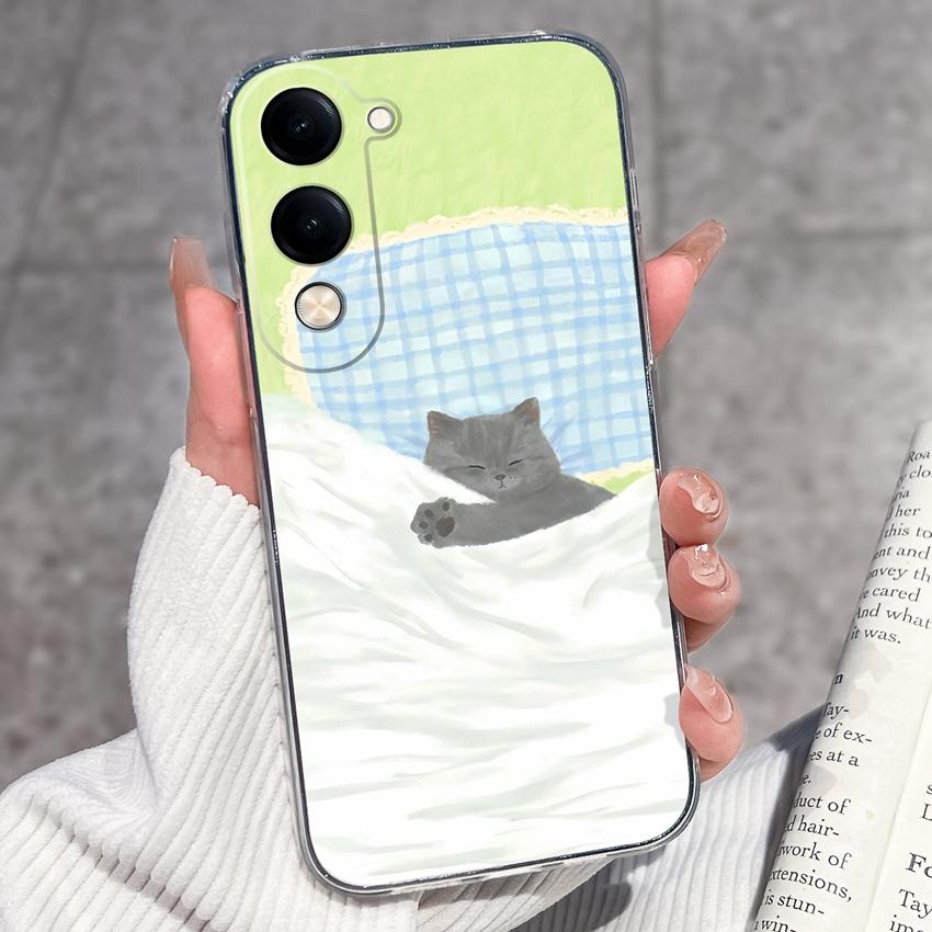 Fashion Casing For Vivo Y04 Y02 Y02a Y02s Y400 Pro X200 Ultra X200s Phone Case Lovely Cat Panda Shell Transparent TPU Soft Silicone Shockproof Housing