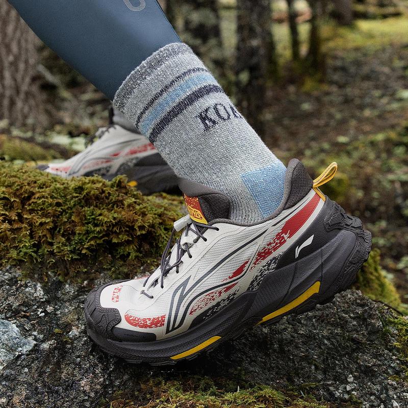 Li-Ning Yijie 2.0 Stabilita Voděodolné Tlumení nárazů Protiskluzové Odolné Podpora Nízký svršek Outdoorové Turistické Boty Unisex Turistické Boty Limetková AHTU005-4