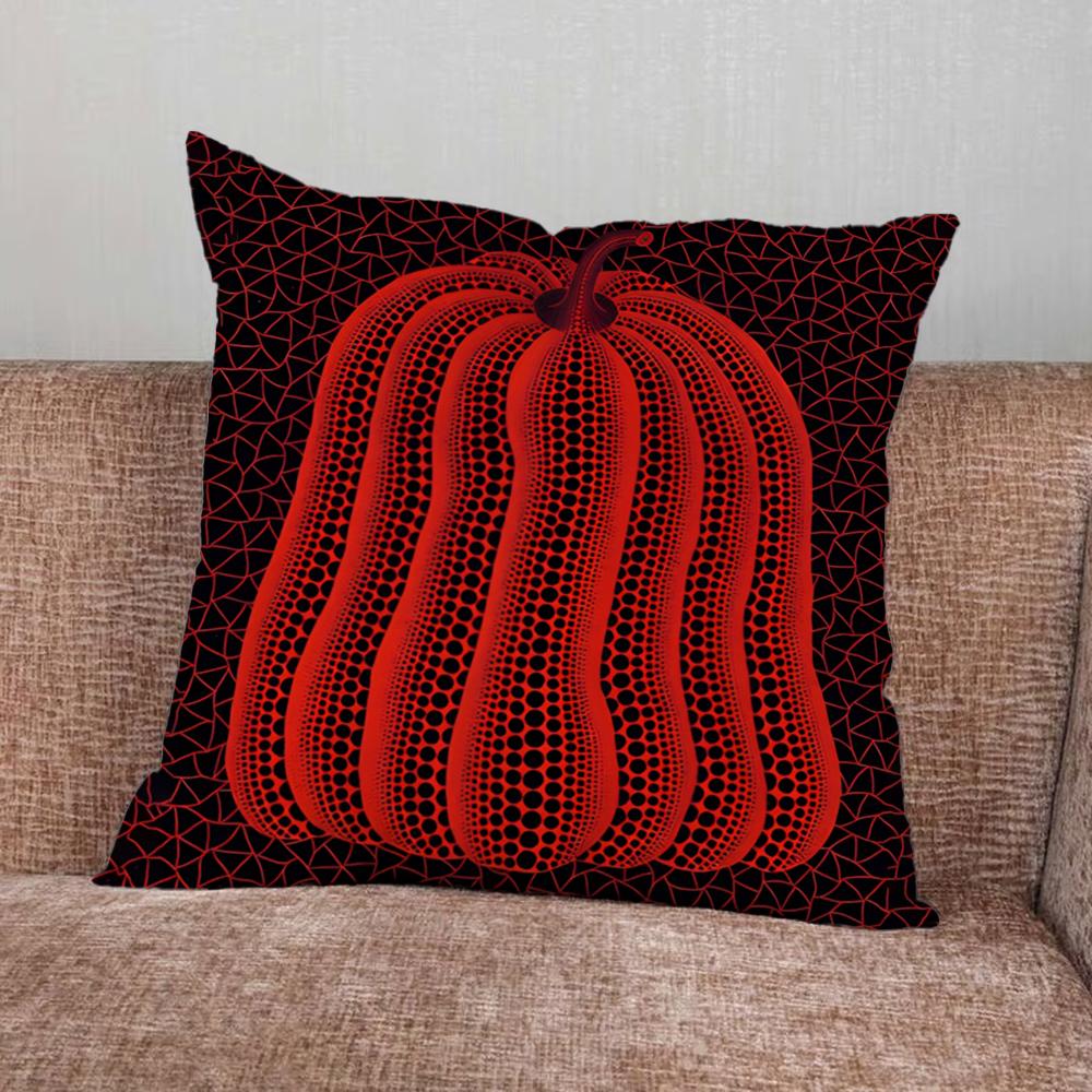 Pumpkin Yayoi Kusama Art Pillow Case For Home Bedroom Car Office Decoration Living Room Sofa Cushion Cover Suitable