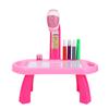 Educational Drawing Toys Set Painting Toy Projector Desk Tablet Learning Toy Tool Gift (Pink)