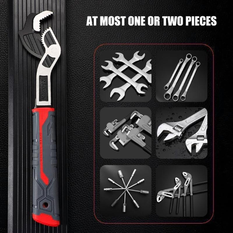 4Pieces Adjustable Auto Locking Wrench Pipe Clamp Wrench With 6/8/10/12Inch Size For Plumbing Mechanical Home Repair