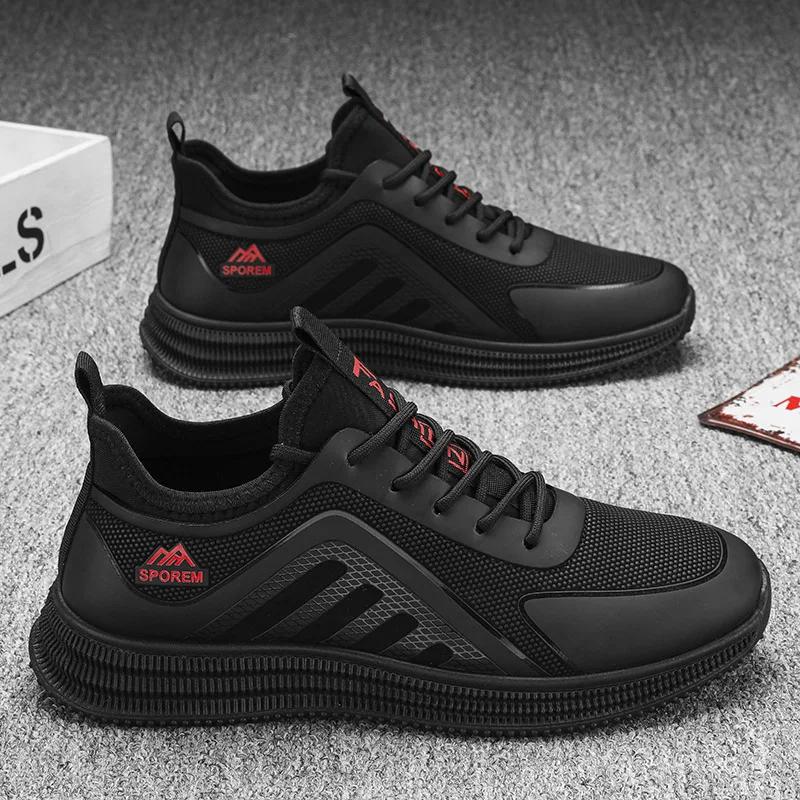Men's Lightweight Soft Sole Casual Comfortable Shoes Thin Flat Bottom Resistant To Dirt Trendy Streamline Anti-slip Sports Shoes