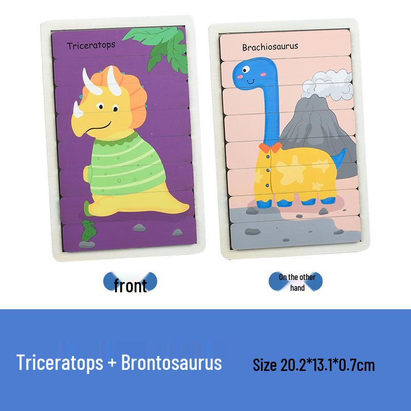 Creative Wooden Dinosaur Puzzle for Kids: Educational Animal Pattern for Kindergarten
