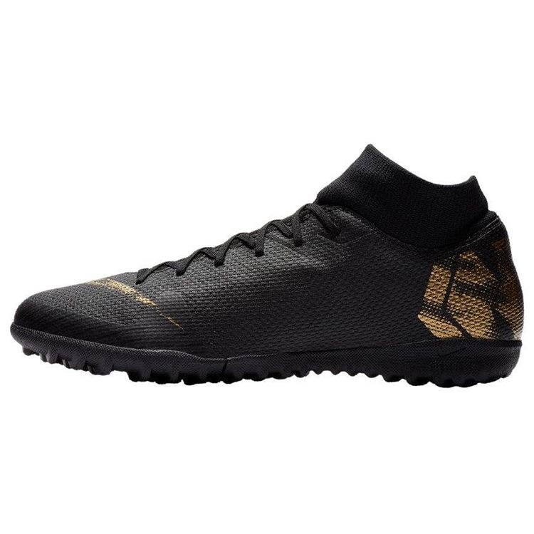 Nike Mercurial Superfly 6 Academy Runde Zehenpartie Schnürung TF Herren Fußballschuhe Schwarz Gold AH7370-077 40.5 black