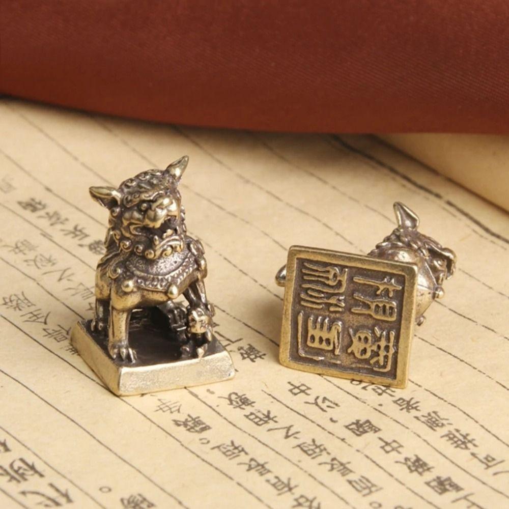Feng Shui Decoration Attracts Wealth Keychain Pendant Lion Seal Lion Figurines Lion Ornaments