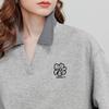 Chuyu Women's Faux Two-Piece Embroidered Polo Sweatshirt